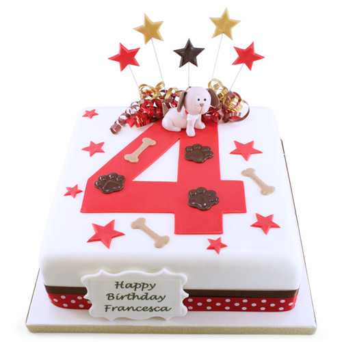 Puppy Dog Number Cake