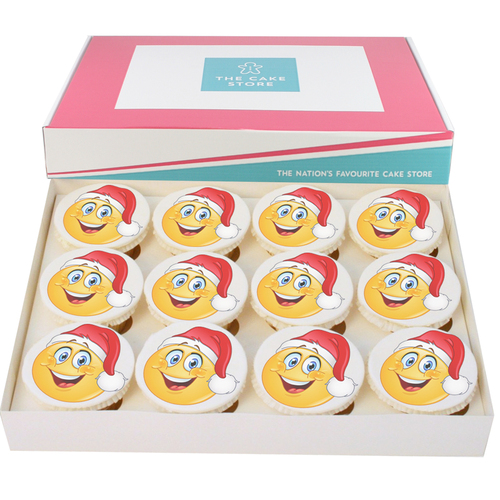 Emoji Santa Cupcakes