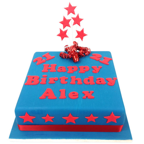 Personalised Birthday Cake with Stars