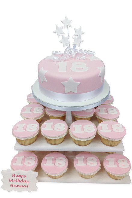 Birthday Pink Numbers Cake Tower