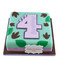 Dinosaur Footprint Pink Number Cake 