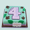 Dinosaur Footprint Pink Number Cake 